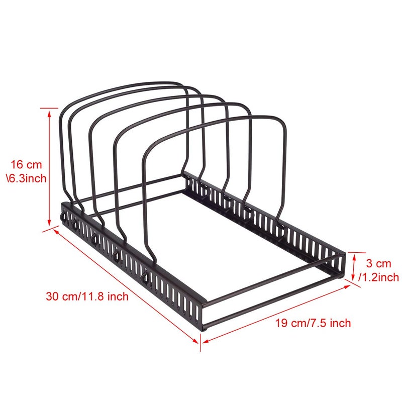 Toplife 10+ Bakeware Organizer Rack for Kitchen Bakeware, Cookware, Dinnerware, Cutting Boards, Plates, Pot and Pan Lids (Brown) - Image 2